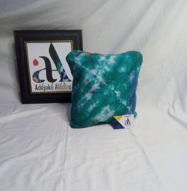 Adire throw pillows thumbnail 4
