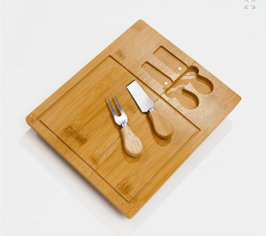 BambooCraft Bamboo Cheese Board Set with Knives - Image 1