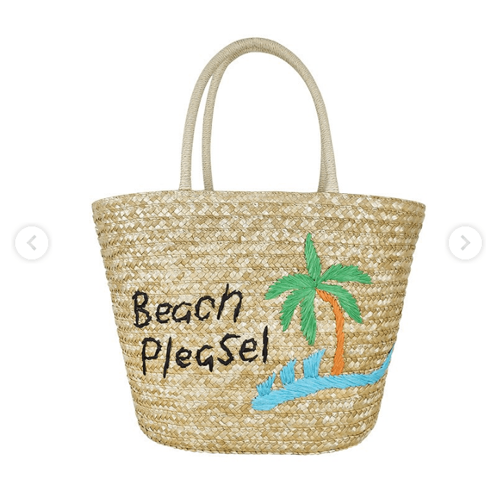 Wendysrack "BEACH PLEASE" woven bag - Image 1