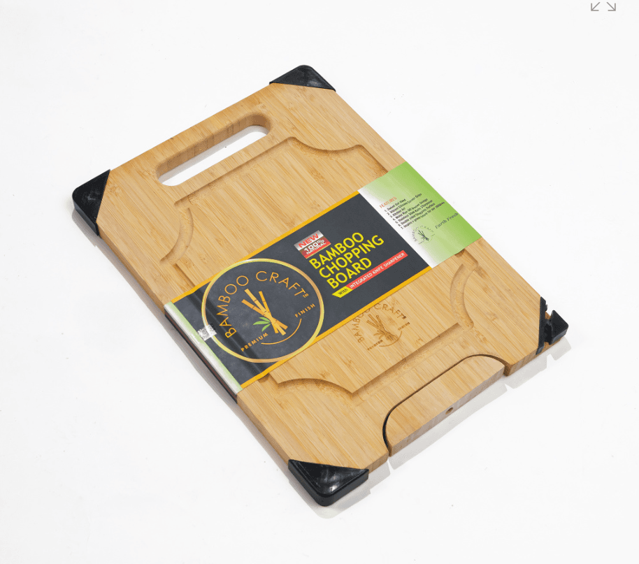BambooCraft Bamboo Chopping Board + Integrated Knife Sharpener - Image 1